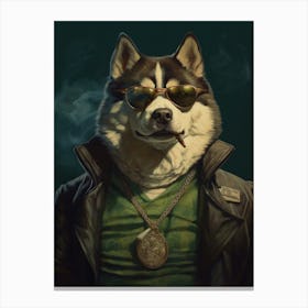 Gangster Dog Alaskan Malamute 2 Canvas Print