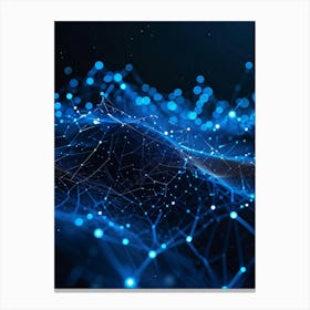 Abstract Digital Datum Web Displaying A Three Dimensional Mesh Of Connections Symbolizing Ai Networ (2) Canvas Print