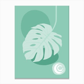 Monstera (Mint Green) Canvas Print