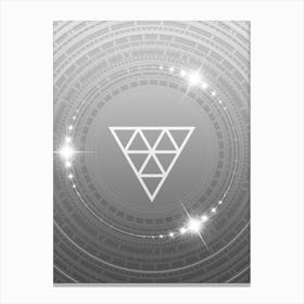 Geometric Glyph in White and Silver with Sparkle Array n.0153 Canvas Print
