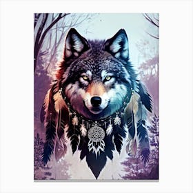 Wolf In The Woods 19 Canvas Print
