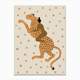 Cheetah Lady Canvas Print