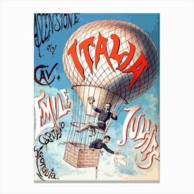 Italy, Hot Air Balloon Canvas Print