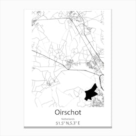 Oirschot,Netherlands Minimalist Map Canvas Print