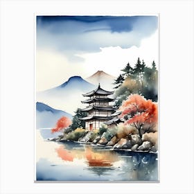 Japanese Landscape Watercolor Painting (31) 1 Canvas Print