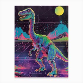 Cyber Neon Dinosaur Canvas Print