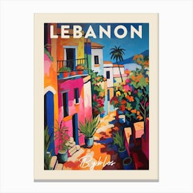 Byblos Lebanon 1 Fauvist Painting  Travel Poster Canvas Print