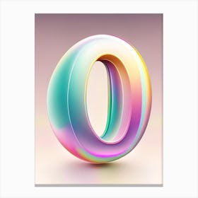O, Alphabet Bubble Rainbow 2 Canvas Print