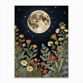 Moon Night Style William Morris 6 Canvas Print