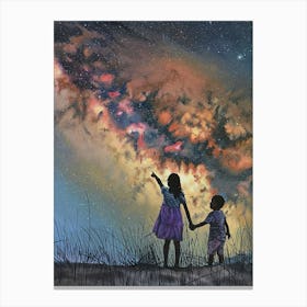 Children in Milky Night Canvas Print