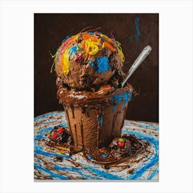 Chocolate Ice Cream Canvas Print