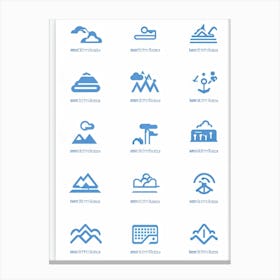 Aesthetic Vector Icons Categorized Into Severally Distinct Weather And Travel Symbols Dominating T (1) 2 Canvas Print