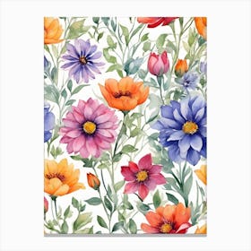 Watercolor Flowers 14 Canvas Print