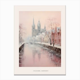 Dreamy Winter Painting Poster Cologne Germany 4 Canvas Print