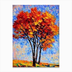 Birch tree Abstract Block Colour Canvas Print