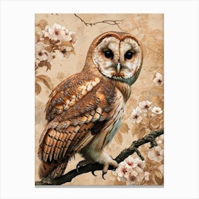 Tawny Owl Japanese Painting 4 Canvas Print