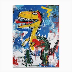 Graffiti Abstract T Rex Painting 2 Canvas Print