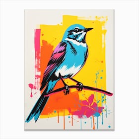 Andy Warhol Style Bird Mockingbird 1 Canvas Print