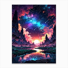 Galaxy Landscape Canvas Print