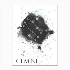 Gemini Zodiac Sign - paint splat constellation Stampe su tela