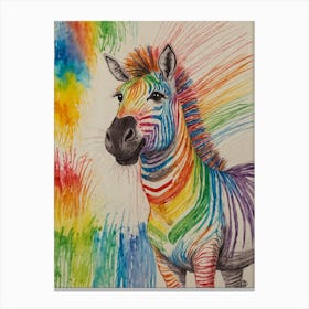 Rainbow Zebra 8 Canvas Print