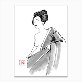 Geisha Undressing Canvas Print