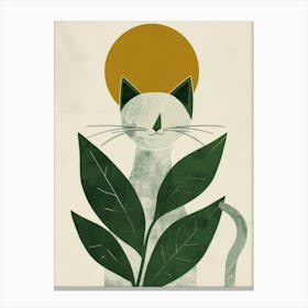 Cat With Leaves Canvas Print Canvas Print