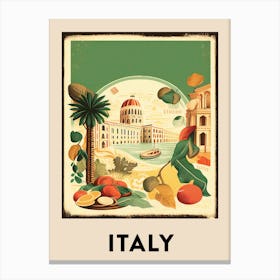 Italy 4 Vintage Travel Poster Canvas Print