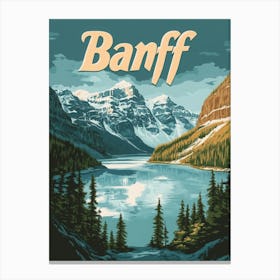 Aihrgdesign A Classic 1960s Travel Poster For Banff 1 Canvas Print