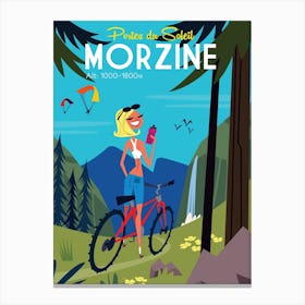Morzine Mountain Bike Poster Canvas Print
