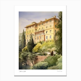 Villa D'Este, Tivoli, Italy 3 Watercolour Travel Poster Canvas Print