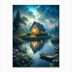 House By The Lake Canvas Print