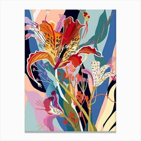 Colourful Flower Illustration Kangaroo Paw Flower 4 Canvas Print