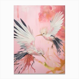 Pink Ethereal Bird Painting Hoopoe 3 Canvas Print
