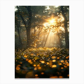 Fireflies In The Forest Canvas Print