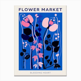 Blue Flower Market Poster Bleeding Heart Dicentra 1 Canvas Print