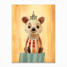 Little Hyena Wearing A Crown Canvas Print