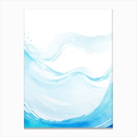 Blue Ocean Wave Watercolor Vertical Composition 136 Canvas Print