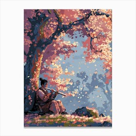 samurai sakura tree Canvas Print