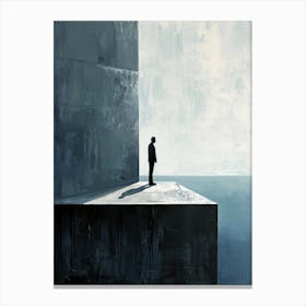 Man Standing On Ledge, Minimalism Canvas Print