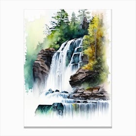 Jägala Waterfall, Estonia Water Colour  Canvas Print