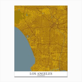 Los Angeles California Yellow Blue Canvas Print