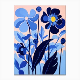 Blue Flower Illustration Iris 3 Canvas Print