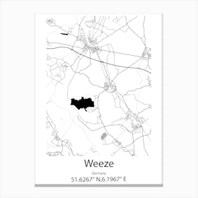 Weeze,Germany Minimalist Map Canvas Print