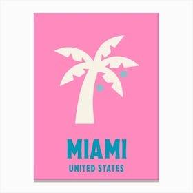 Miami, United States, Graphic Style Poster 1 Canvas Print