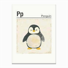 Animals Alphabet Penguin 2 Canvas Print