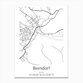 Berndorf,Austria Minimalist Map Canvas Print