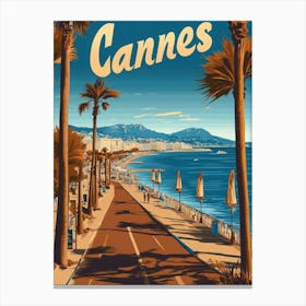 Aihrgdesign A Vintage Travel Poster Of Cannes 3 Canvas Print