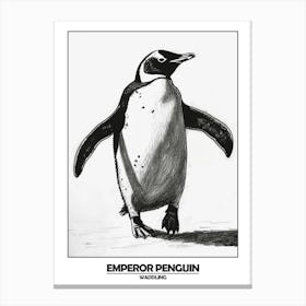 Penguin Waddling Poster 6 Canvas Print