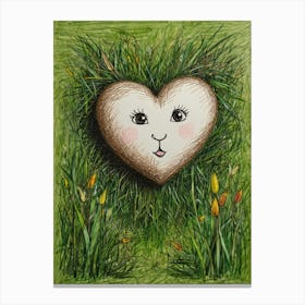 Heart In The Grass Canvas Print